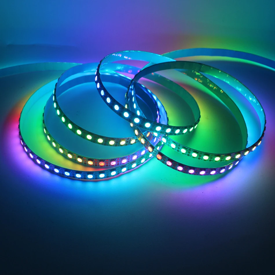 1M 2M LED Flexible Light Strip 5V SK6812 Built-in IC SMD 3535 Individually Addressable 144 LEDs/M Narrow 4mm 7.2mm Black White