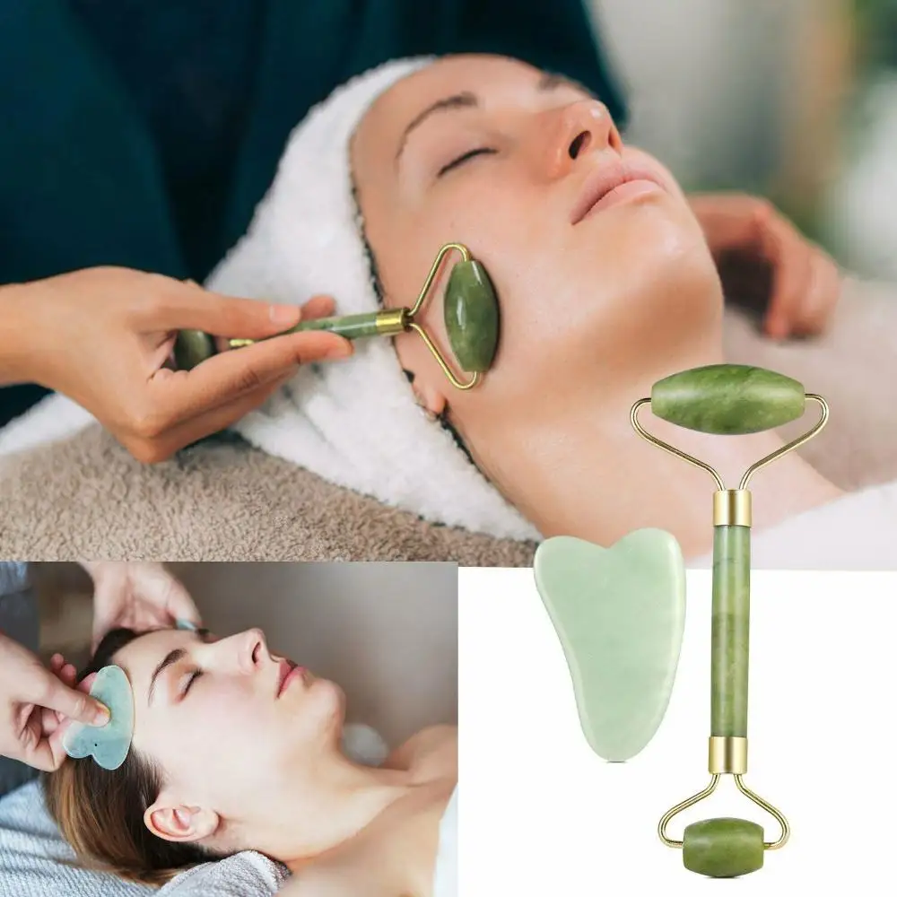 Jade Stone Face Roller Beauty tool Face Massager Guasha Board Body Massager Tool