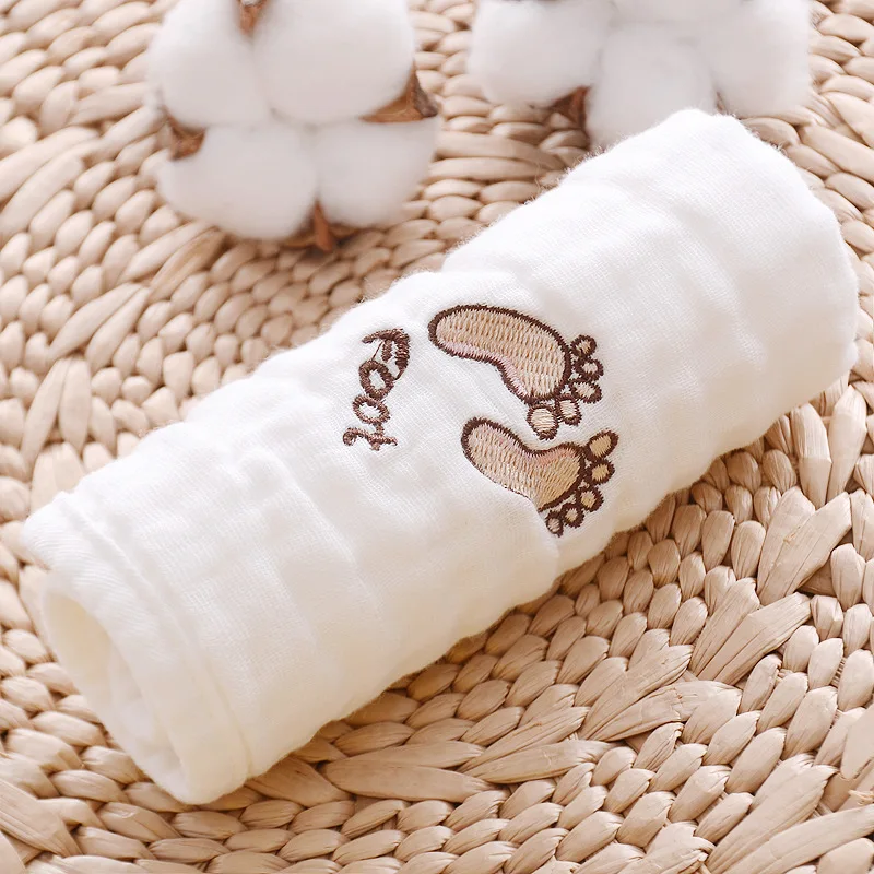 Children Cute Hangable Cotton Baby Cartoon Kids Feet Mouth Face Towel Bath Towel Saliva Towels Handkerchief