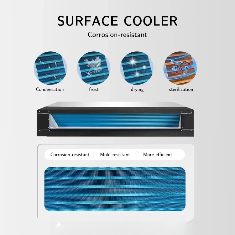 HVAC-System, Wasserkühler, Lüfterspulen, Kühlung, Heizung, Decke, verdeckte Lüfterspuleinheit (DC-MOTOR)