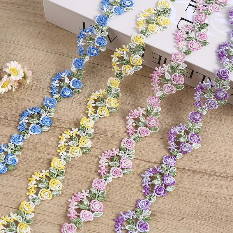 

30Yards Flower Lace Trims Water Soluble Lace Fabric Ribbon DIY Necklace Ornaments Wedding Clothes Accessories