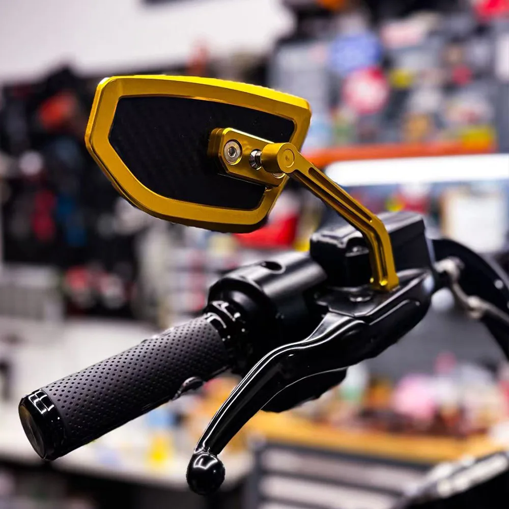 

Motorcycle Accessories Red Performance Style Mirrors Rear View Mirrors CNC with Carbon Slim Look Universal for Harley Davidson