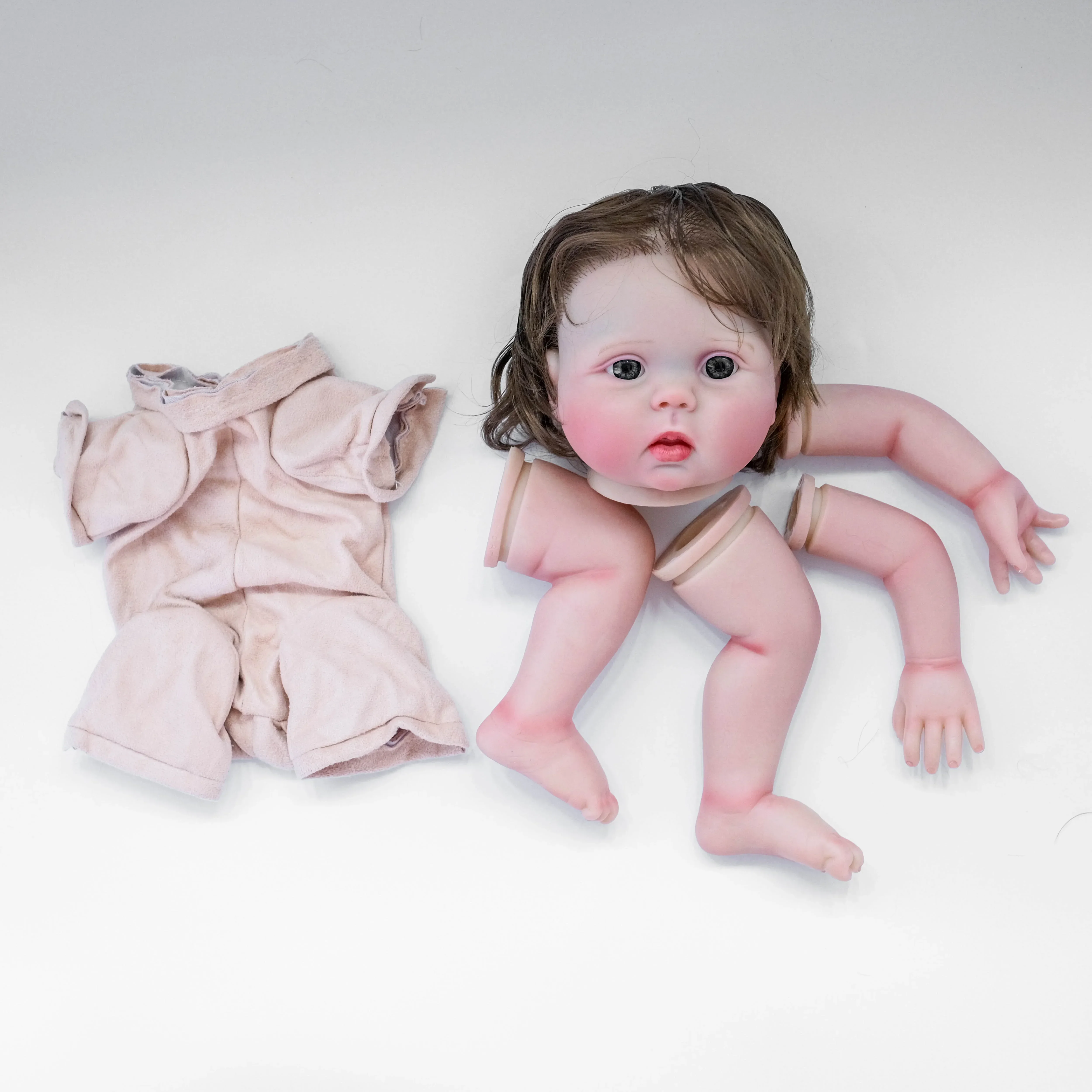 NPK 20i''Kit de muñeca sin terminar hecho a mano, ya pintado, Lucy Awake DIY, piezas de muñeca realistas ya pintadas, lindos juguetes DIY