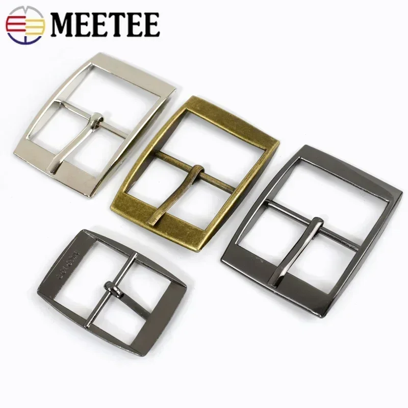 10/20P Meetee 15/20/25/30mm Metal Belt Buckles Bag Strap Adjust Clasp Webbing Dog Collar Hook Pin Buckle Hardware Accessories