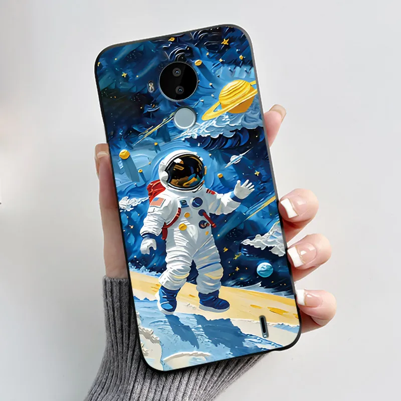 Casing For Nokia C30 Case Cute Cat Cartoon Animals Black Silicone Back Cover For Nokia C30 C 30 NokiaC30 Shockproof Phone Case - view 6