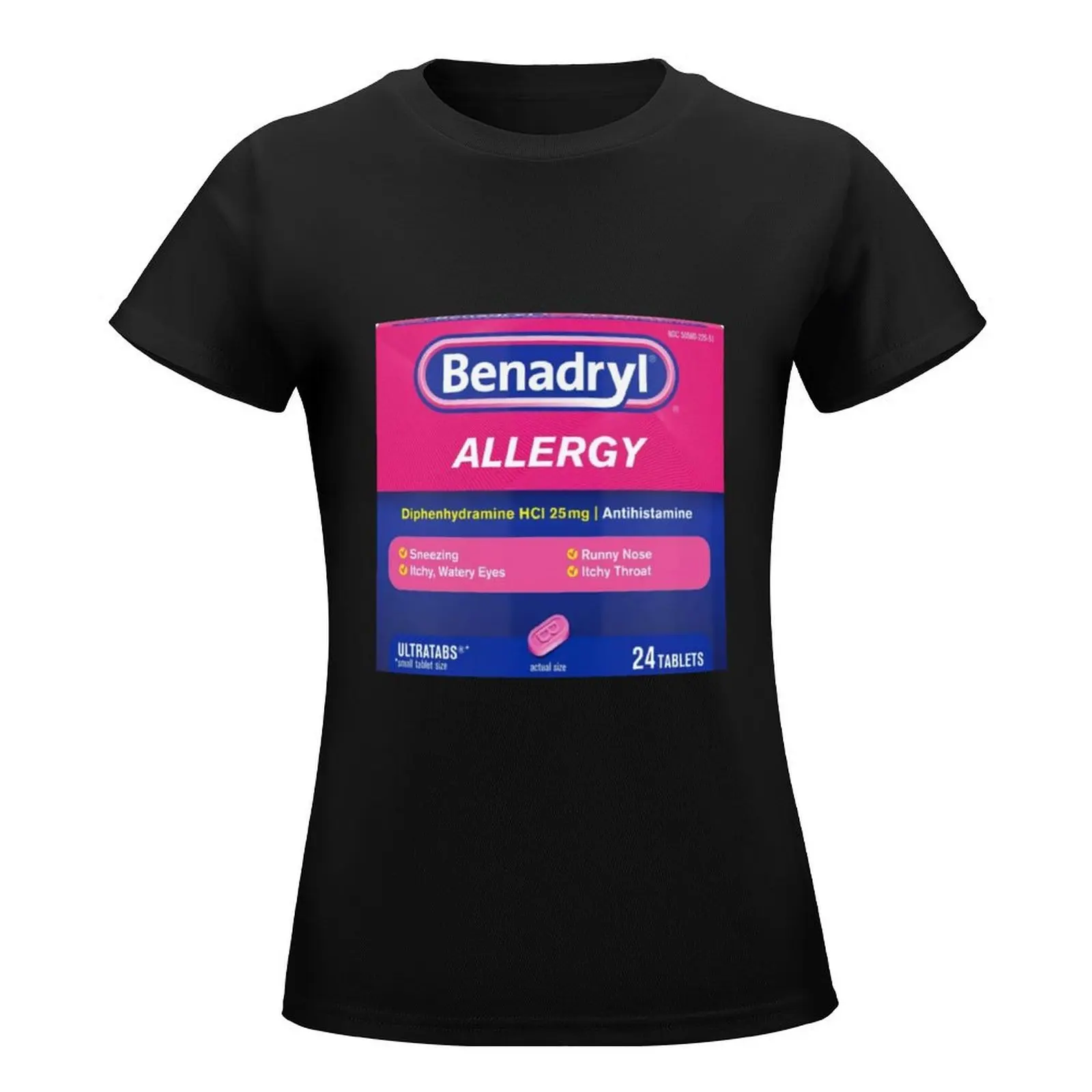 Benadryl Allergy Tabs T-Shirt plus sizes oversized sweat Top Women