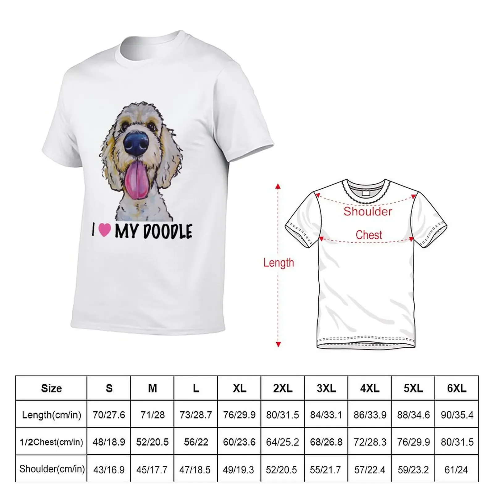 New I Love My Doodle, Golden Doodle Art, Doodle Shirt T-Shirt plus size tops oversized t shirts t shirts men