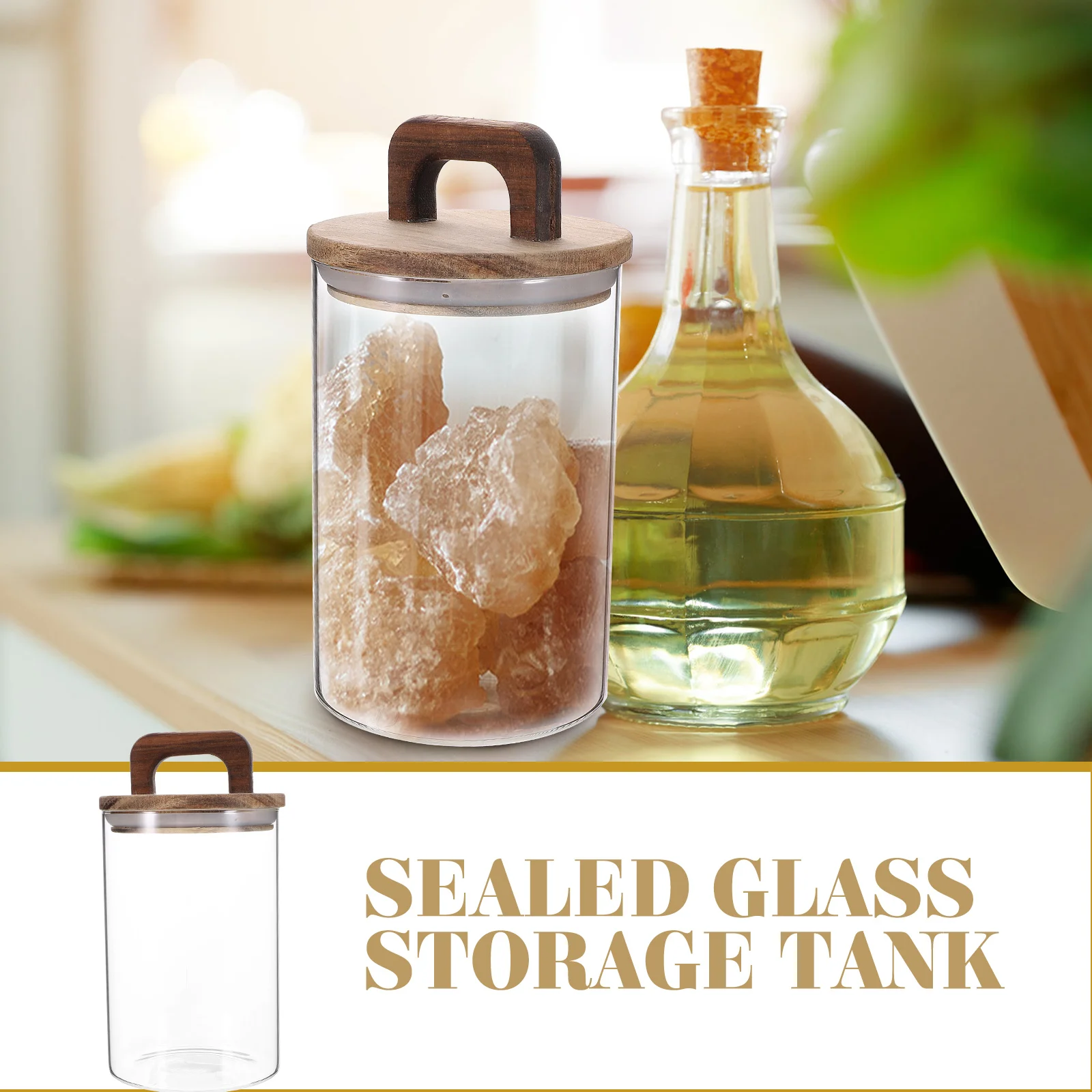 Glass Canisters Lids Clear Sugar Food Containers With Lids Coffee Canister Airtight Glass Food Storage Jars Handle Tea Sugar