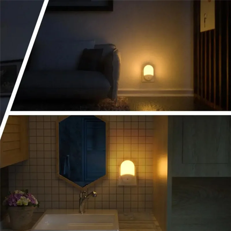 

MOPHE-Plug In Night Light LED Night Light Lamp With Smart Sensors Dusk To Dawn Sensor Adjustable Brightness For Kids EU Plug