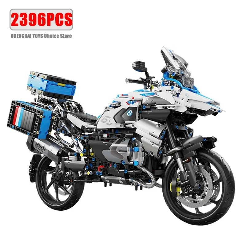 T4022 R1250 Gs 1:5 Moc Technical Motorcycle Motorbike Model Building Blocks Adults Bricks Children Toys Birthday Christmas Gifts