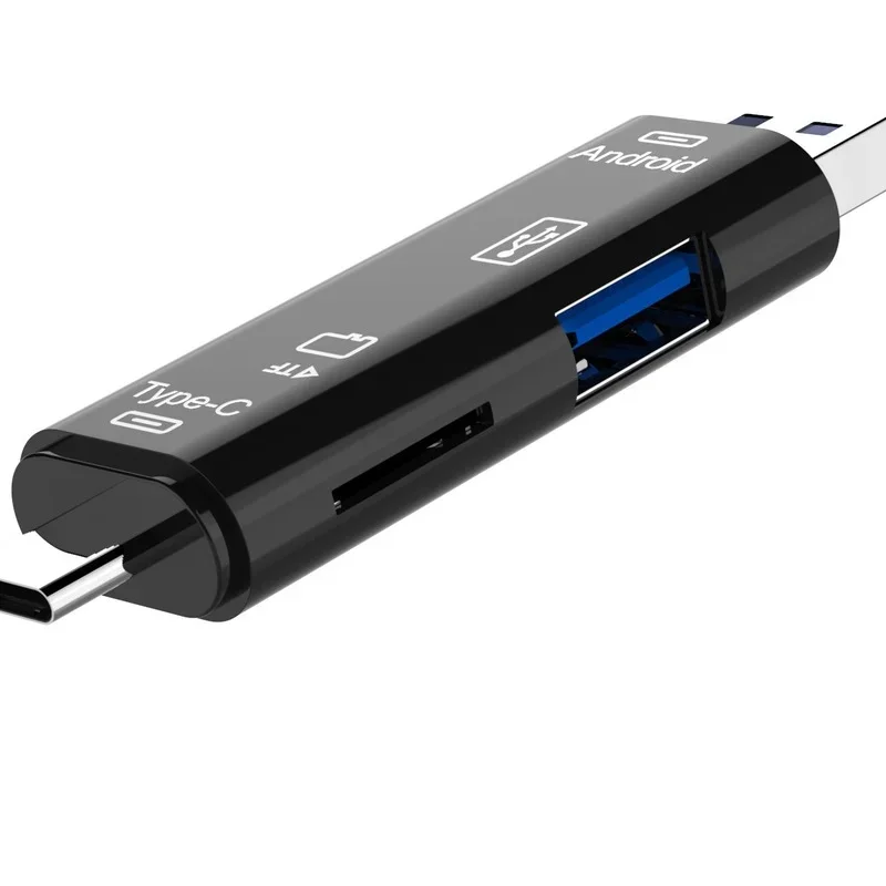 Lector de tarjetas todo en 1 USB 3,1 de alta velocidad, Micro SD U Disk, tipo C, Memoria OTG