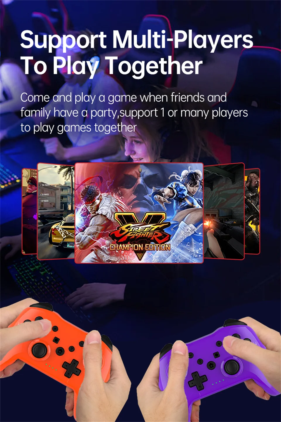GAMINJA New Wireless Controller No Latency Bluetooth Gamepad PC Joystick For Nintendo Switch Game Console PS3 TV Box PC