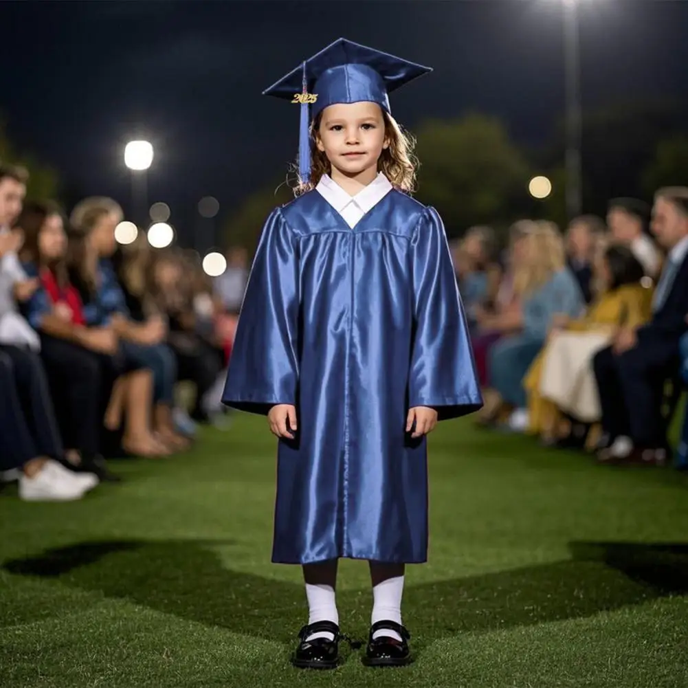 男の子と女の子のためのタッセルキャップ付きの小学校卒業ガウン,ロールプレイング,独身の衣装,子供のための衣装,就学前,2個