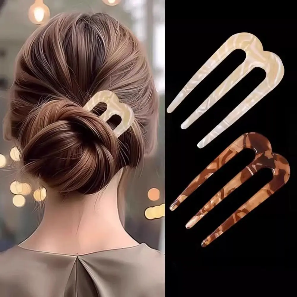 

Geometric Three Toothed Insert Comb Hairstyle Tools Chinese Style Acetic Acid Hairpin Hanfu Accessories Hair Accessories