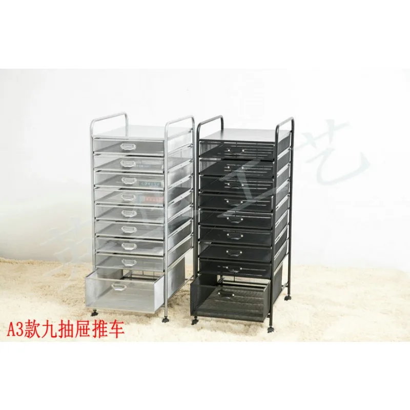 A3 new reinforced 10/9 drawer cart file cabinet storage cabinet multi-layer debris sorting rack Yinghua technology