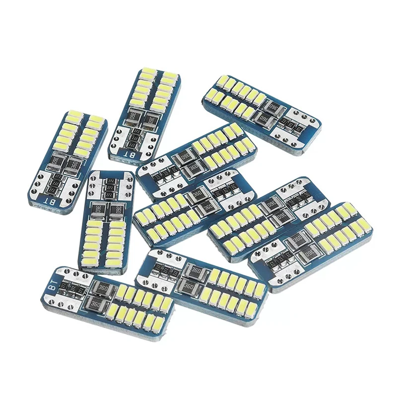 

500Pcs T10 LED 194 168 W5W 3014 24 SMD 5w5 Lights White Car Side Marker Indicator Clearance Lamp 6000K 12V Interior Reading Lamp