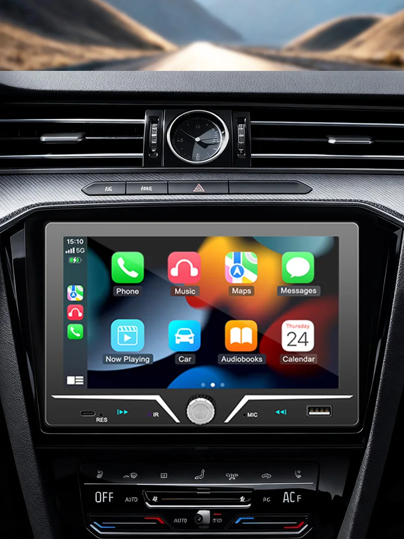 VENBES Radio samochodowe Carplay Android Auto 7-calowy ekran dotykowy 1 Din Bluetooth Mirrorlink kamera cofania — 2