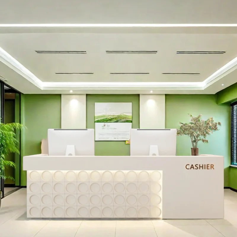

Advanced Desk Minimalist Furniture Office Secretary Modern Reception Counter Receptionist Front Salon Empfangstheke Beauty Bar