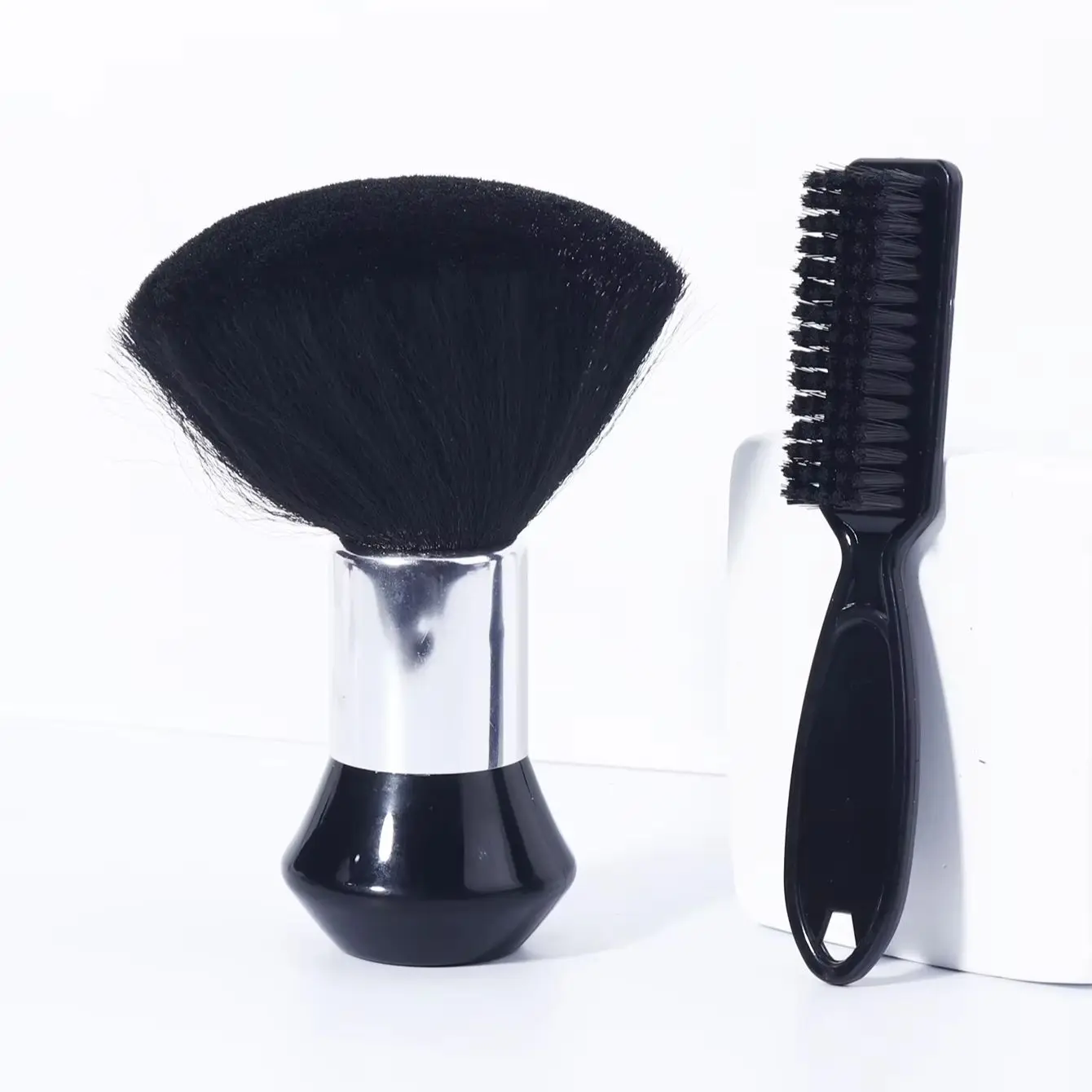 2pcs/set Professional Hairdressing Brush Set - Hairdressing Neck Soft Hair Brush Beard Cleaning Brush Set