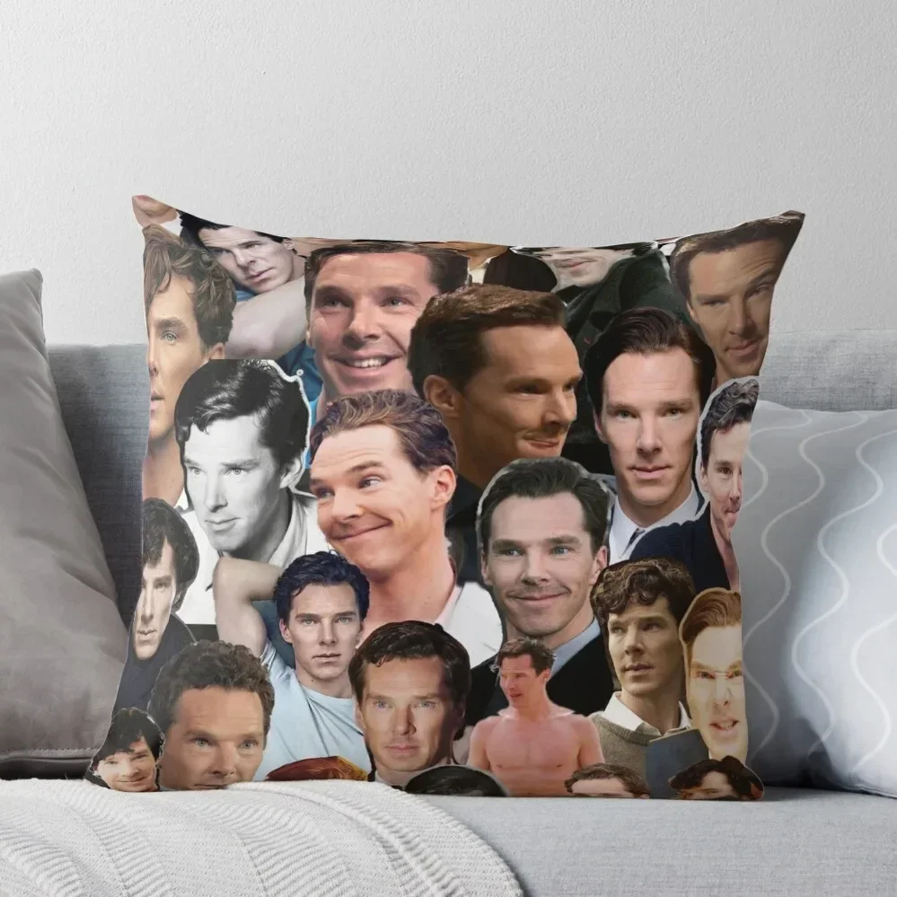 

Benedict Cumberbatch Collage Throw Pillow pillows decor home Pillowcases Cushion Covers Sofa Pillow