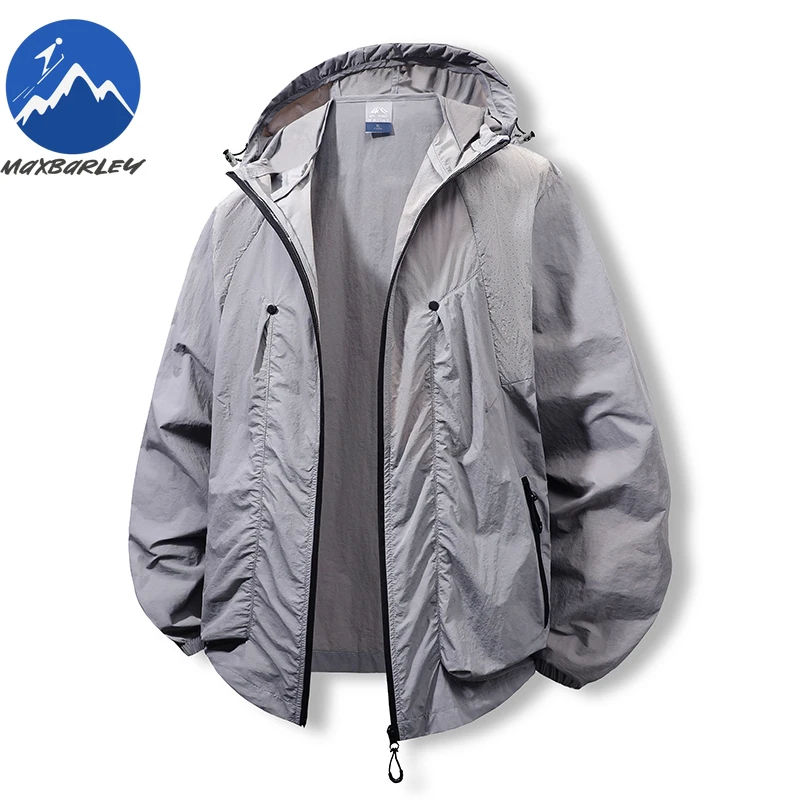 

Maxbarley Skin Coat Men Sun Protection Jacket Ultra-Light Fabric Anti-UV UPF50+ Long Sleeve Outwear for Outdoors Cycling Fishing