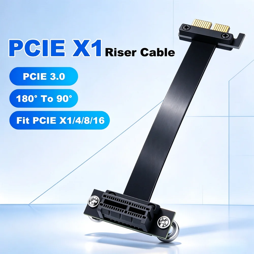 PCIE3.0 X1 To X1 Converter 10CM 180 / 90 Degree Angle PCI Express X1 Riser Cable Extender For PCIE WiFi Adapter PCIE Extension C
