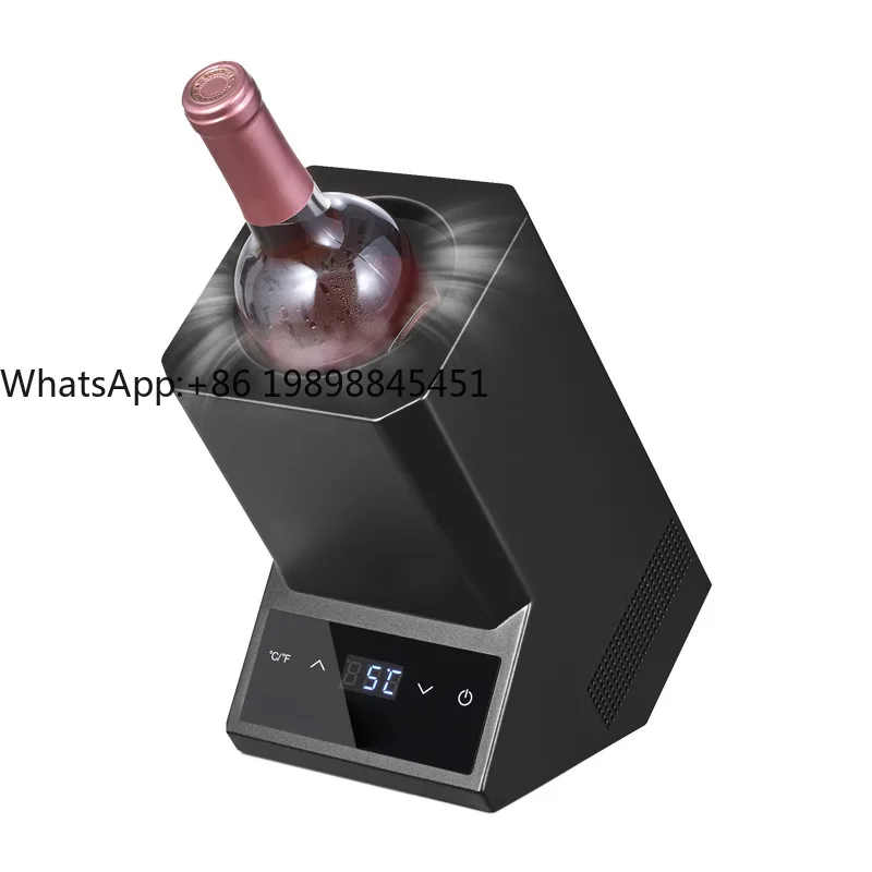 

Wine Chiller Single Bottle Wine Cooler for 750ml Red Wine Champagne Cooling Machine Black