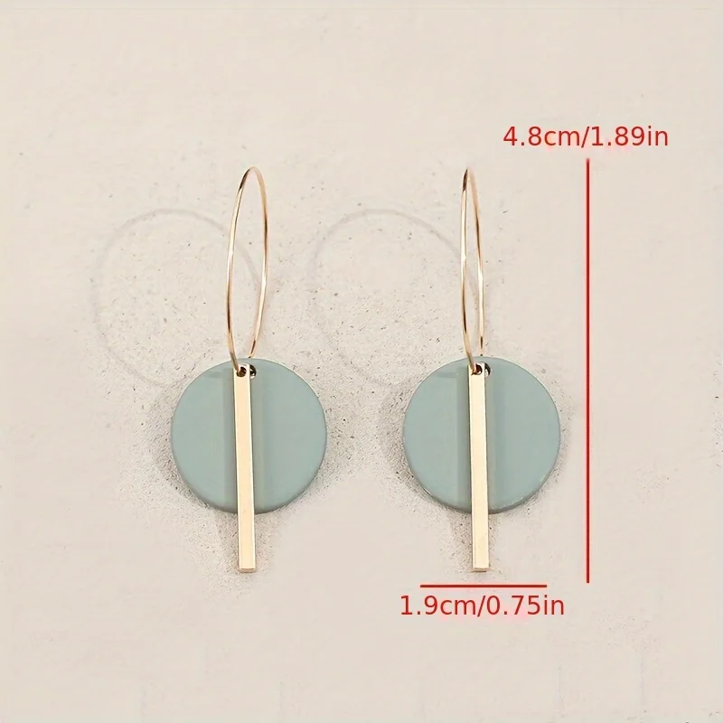 خمر الحد الأدنى أقراط مستديرة مستطيلة للنساء الذهبي المينا لهجات طويلة شرابة استرخى إسقاط أقراط مجوهرات الأزياء