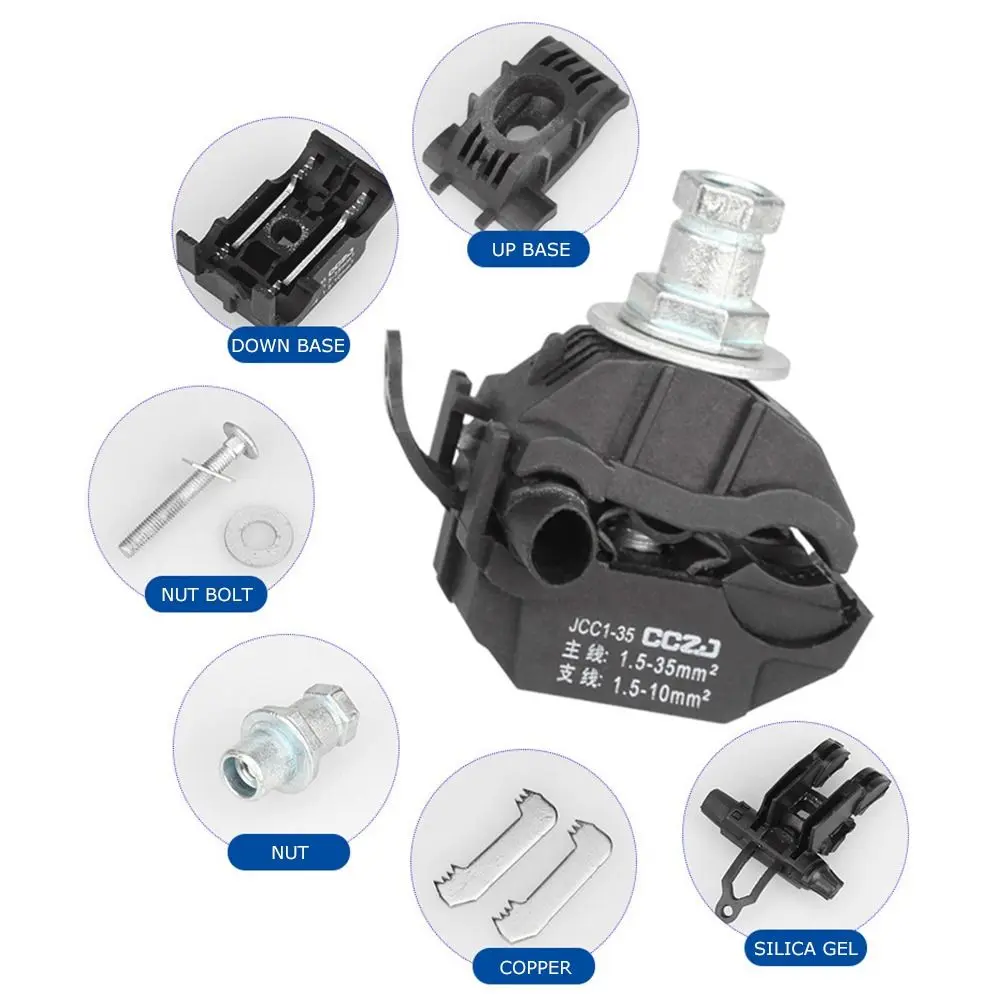 ใหม่ 63A/75A เจาะฉนวนกันความร้อน Connector No-Peeling ฉนวนกันความร้อนสายคลิป Unbreakable ด้ายกลางแจ้งสายไฟเทอร์มินัล