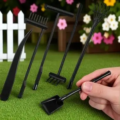 

6Pcs Mini Zen Garden Rakes Sand Rake Set Plastic Push Tools for Desktop Meditation Table Decoration Mini Rake Tools