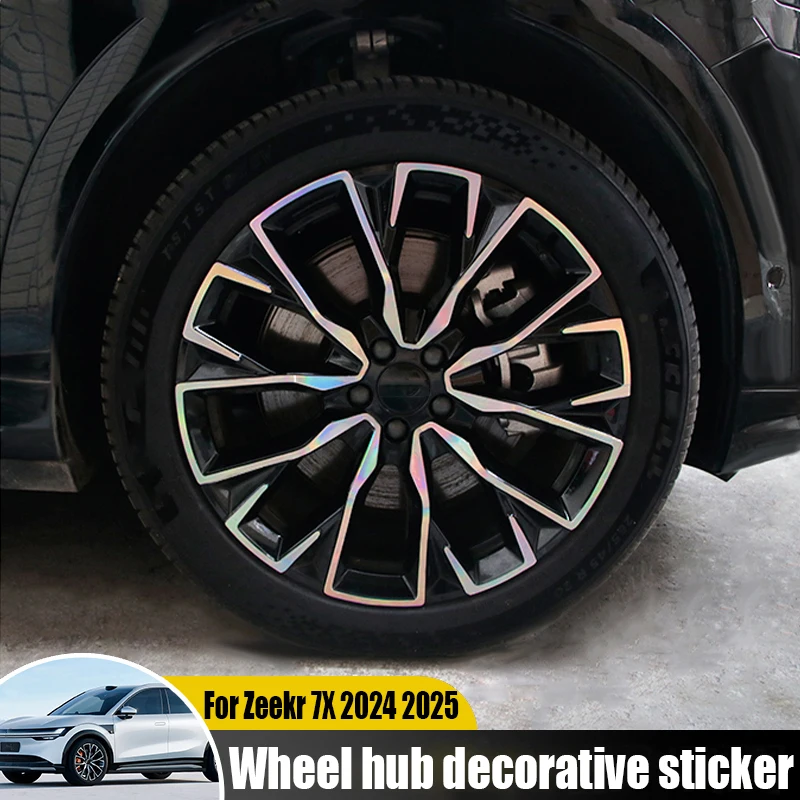 

Wheel hub laser sticker modification car exterior decoration accessories color changing film waterproof For Zeekr 7X 2024 2025