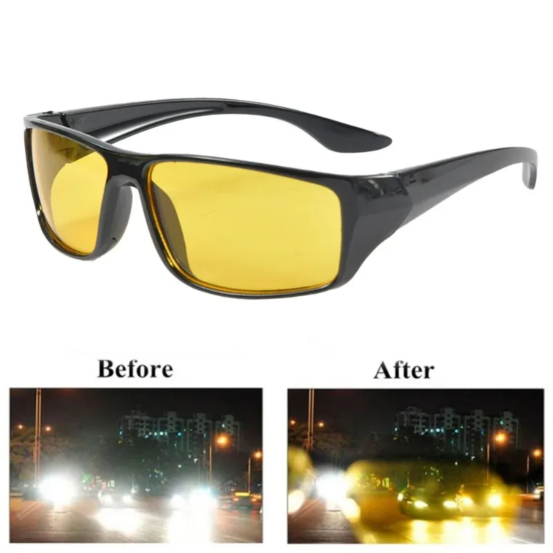 Car Night Vision Unisex Goggles Anti-Glare Sunglasses UV Protection Eyewear Enhanced Light Motorcycle Driving Glasses