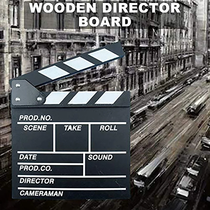 لوح أزياء احترافي محمول خشبي ، مخرج ، فيديو ، تلفزيون ، فيلم ، فيلم ، 20 × 20 سم