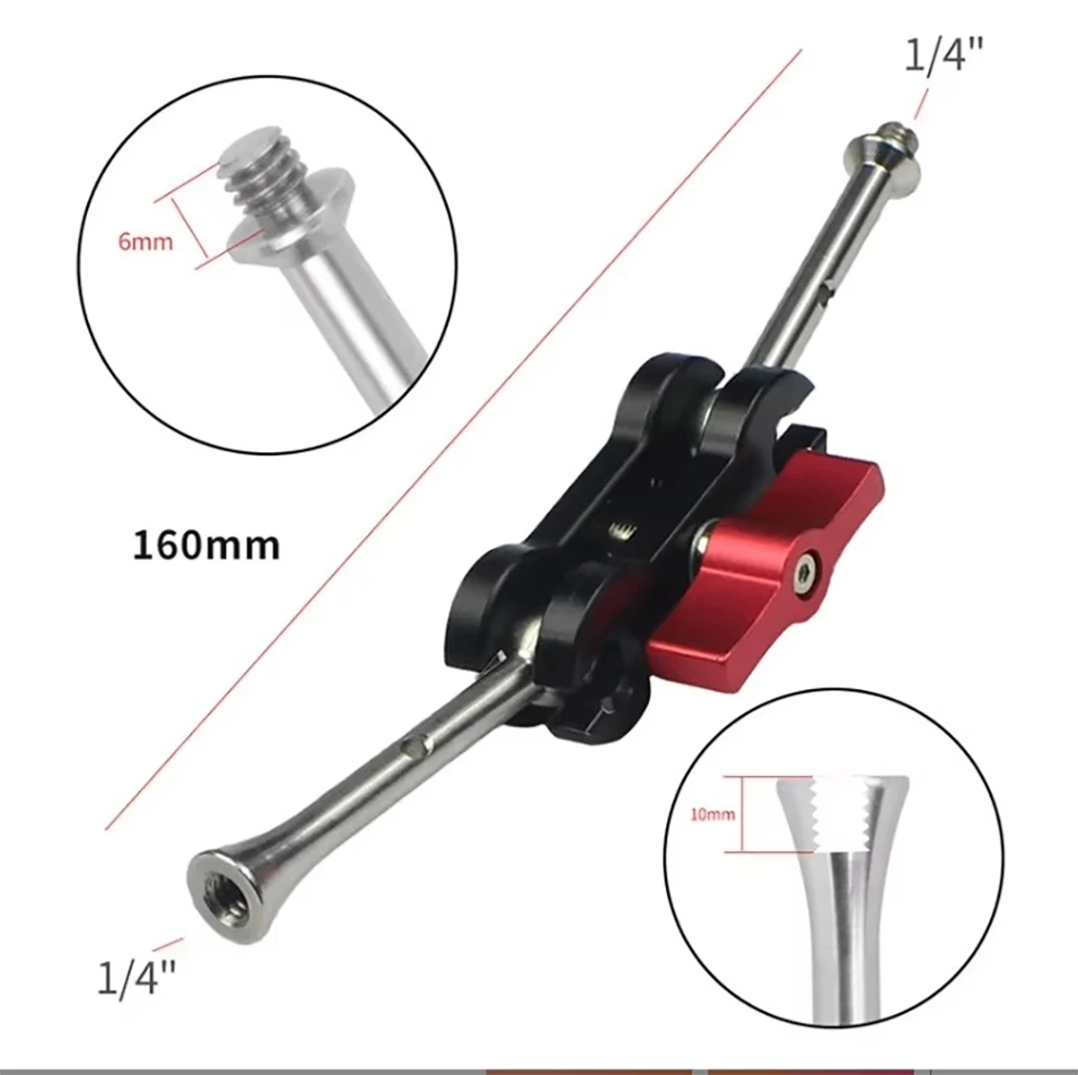 novo-adaptador-1-4-femea-para-1-4-macho-360-°-mini-braco-magico-de-rotacao-com-cabeca-esferica-dupla-e-montagem-de-parafuso-1-4-20-adaptador-de-parafuso-1-4-20