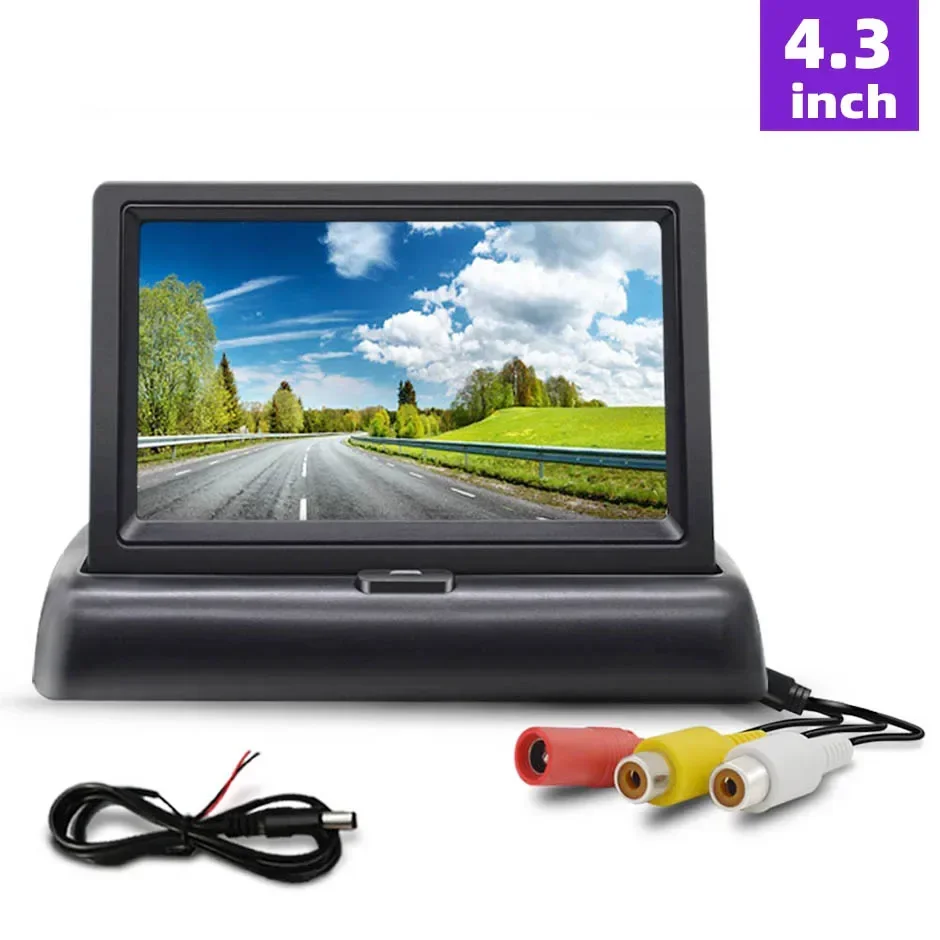 QXNY 4,3/5-Zoll Bildschirm Rückfahrmonitor AUTO 12V 24V HD LCD-Display für Auto-Parken Fahrzeug-Rückfahrkamera Universal