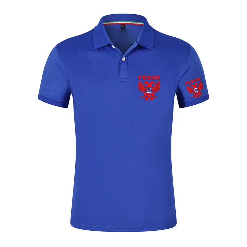 Russian Fighter Legend Fedor Emelianenko Logo Print Men's Sports Breathable T-Shirt Daily Casual Lightweight Ice Silk Polo Shirt