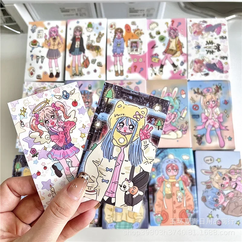 

60 листов/компл., уплотнительные наклейки с героями мультфильмов, подарки для девочек, канцелярские принадлежности, декоративные наклейки для скрапбукинга, журнал, сделай сам, Kpop, украшение для фотокарточек