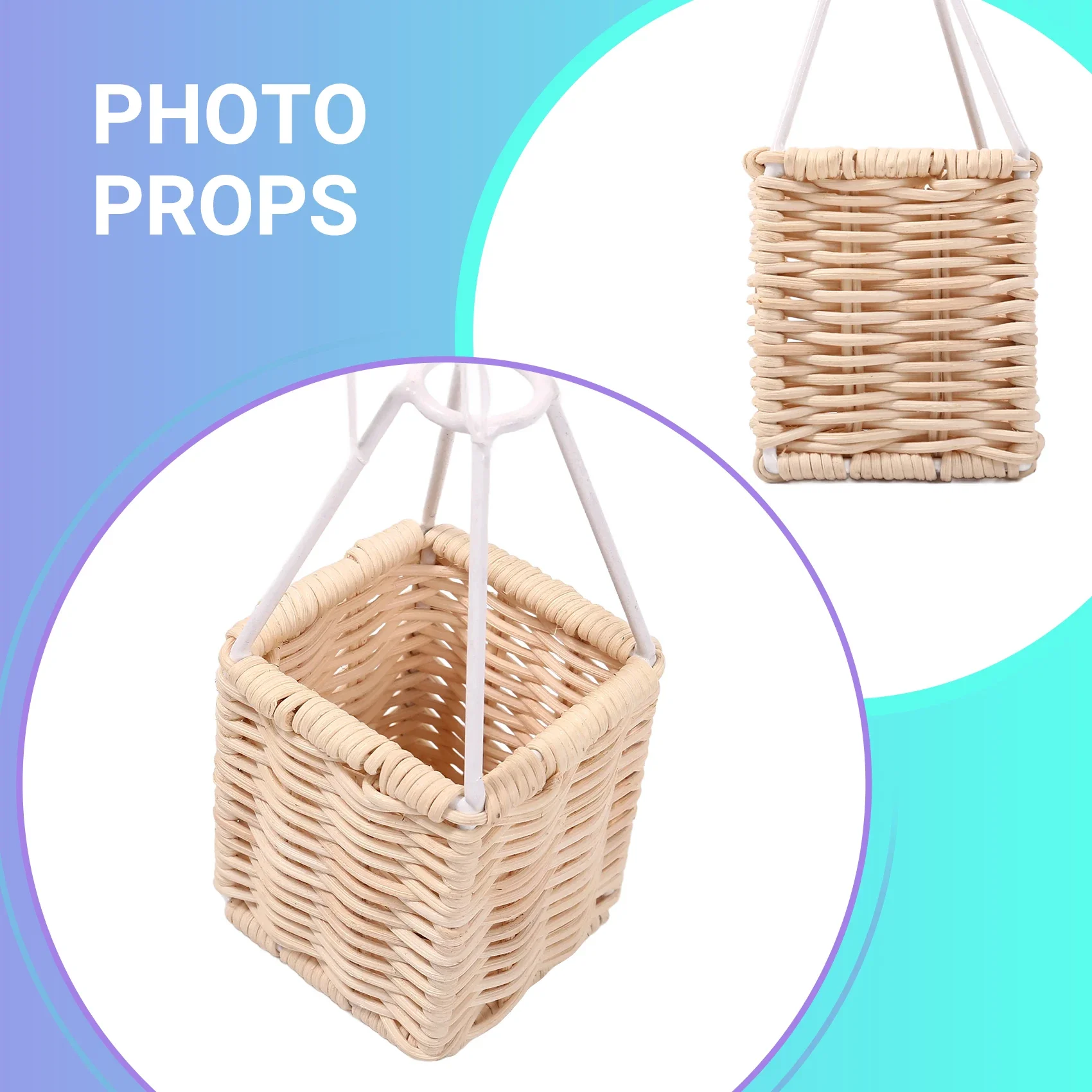 Hand Woven Rattan Hot Air Balloon Children Room Wall Decoration Bohemian Nursery Photo Prop