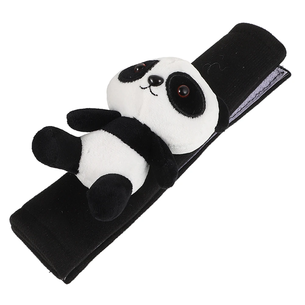 

Panda Shoulder Pads Black Soft Car Cushions Anti Slip Protector Kids Women Auto Strap Easy Install