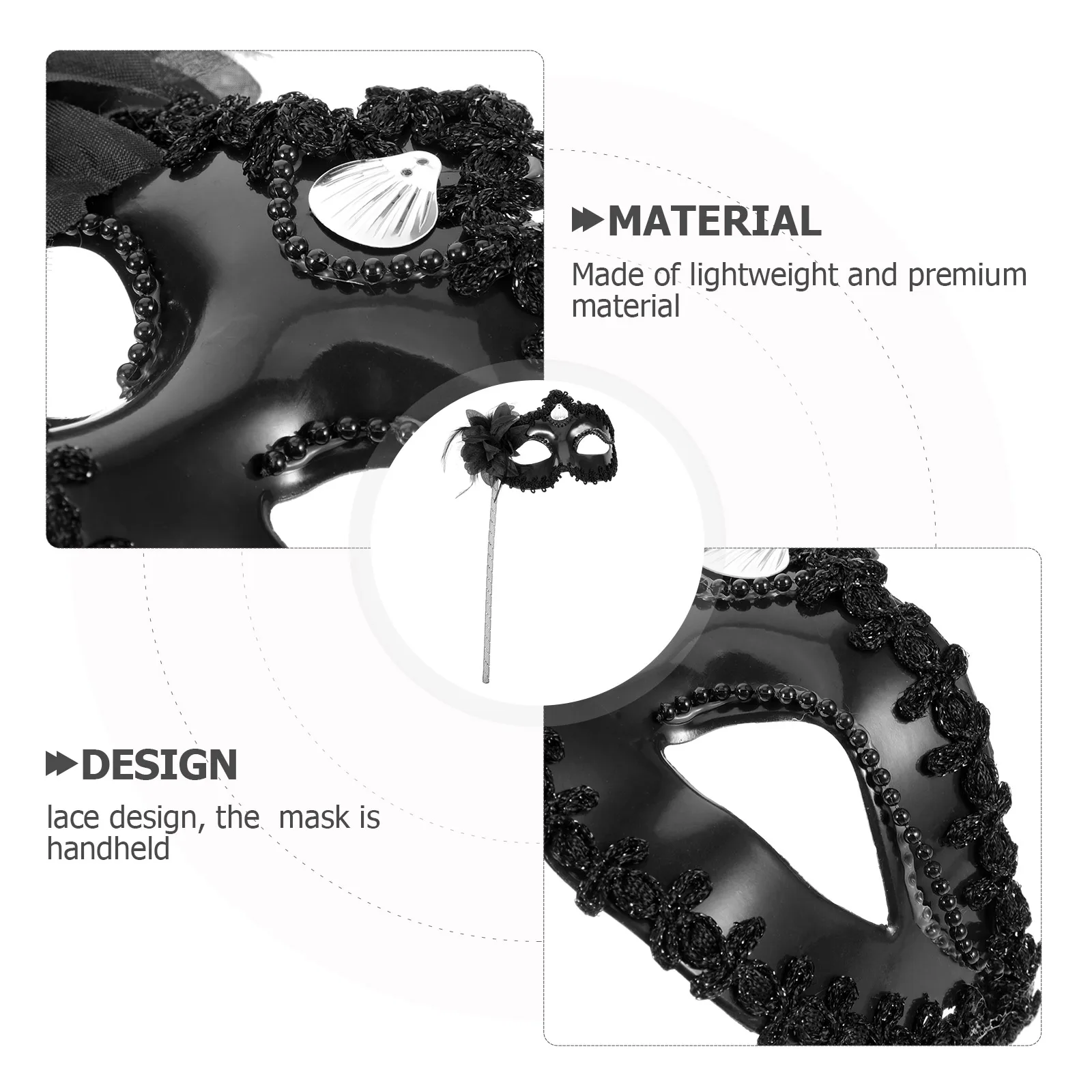 

Hand Mask Costume Party Gold Masquerade Halloween Couple Lace Festival Clothing Adhesive