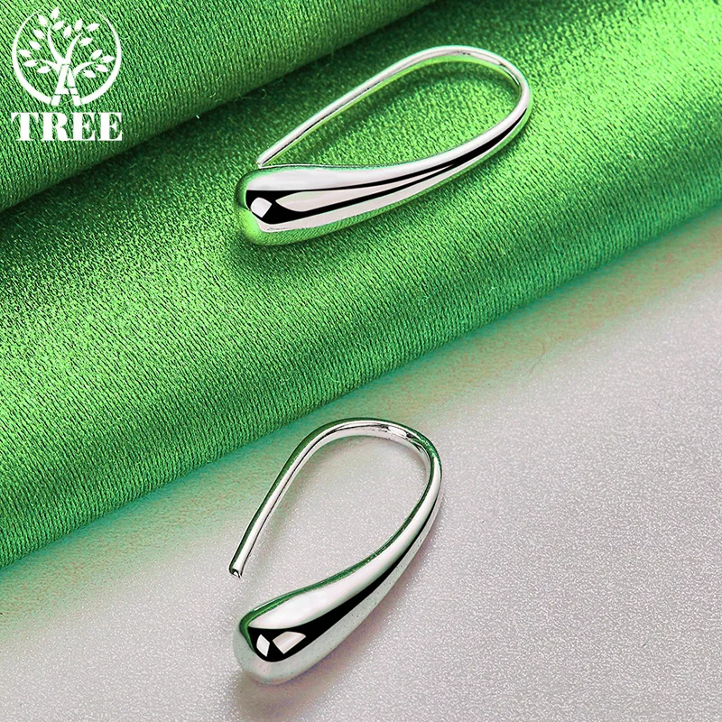 Fashion Design 925 Sterling Silver Water Droplet Ear Clip Earrings For Women Charm Wedding Party Exquisite Jewelry Accessories