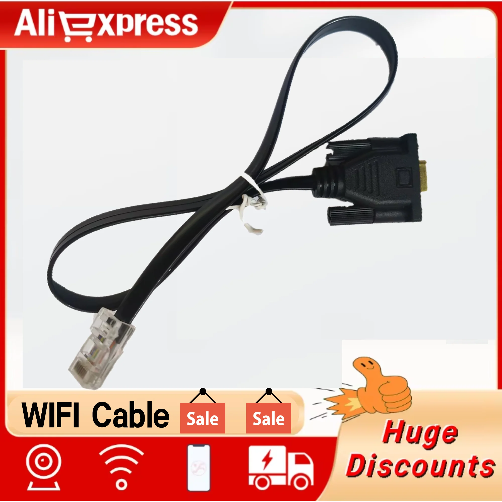 

WiFi Communication Cable for Inverters-Solar Inverter WiFi Kit - Remote Monitoring Cable PVC Material 1m