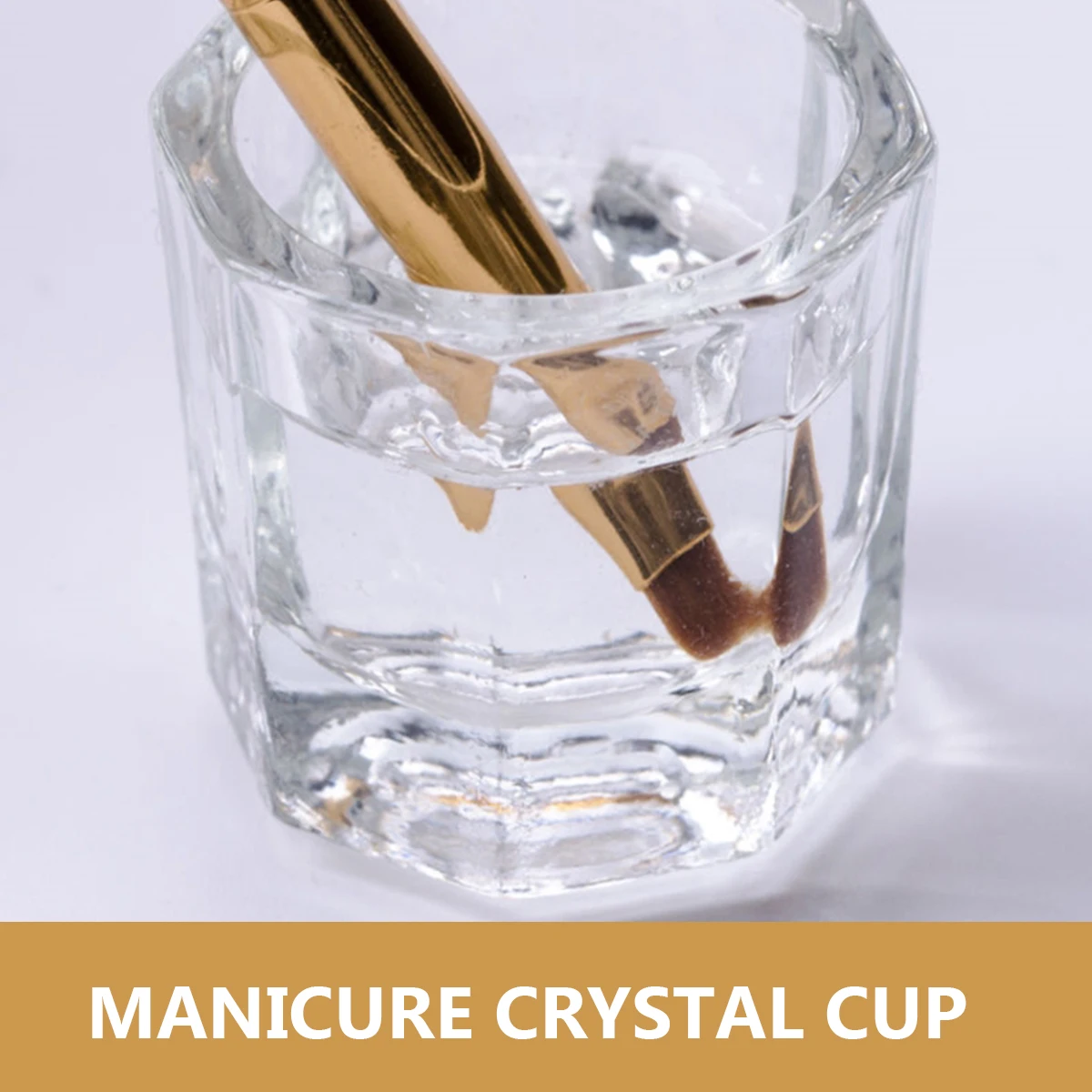 

2PCS Crystal Cup Mini Glass Nail Art Container with Lid for Acrylic Mixing in Salon School Professional Use Transparent