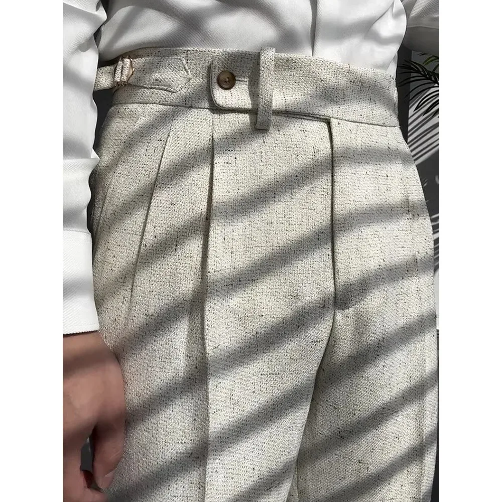 

2025 Casual spring pants for men, straight waist pants with vintage belt, fashionable fashionable pisados pants fashionable for