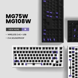 Akko MONSGEEK MG75W zestaw klawiatury 75% 83 klucz Hot-Swap mechaniczna klawiatura do gier zestaw przewodowy USB type-c + bezprzewodowy 2.4GHz