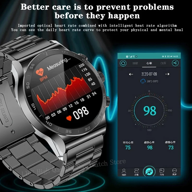LIGE New Bluetooth Call Smart Watch Men HD Full Touch Sports Fitness Bracelet Waterproof Luxury Men SmartWatch For IOS Android