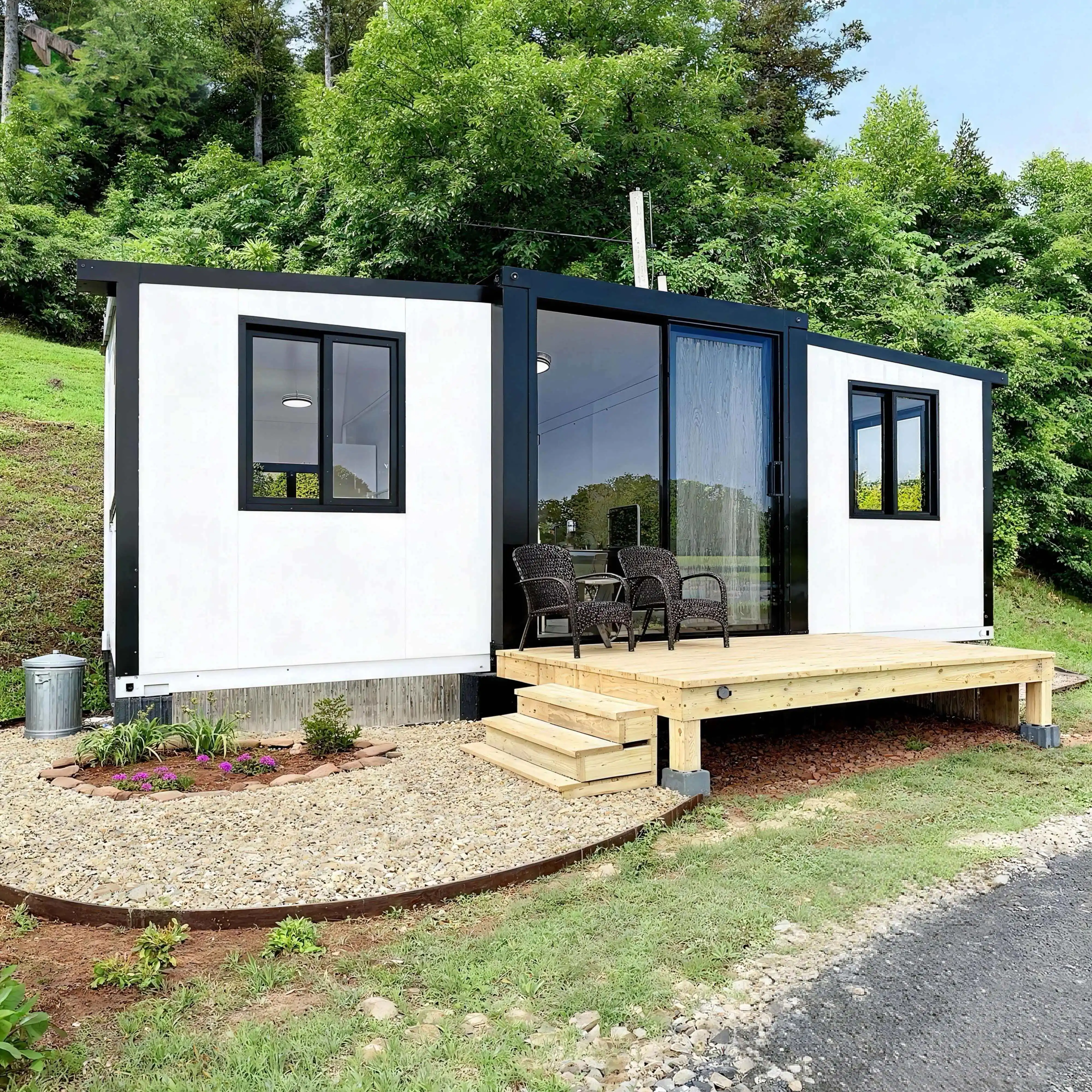 Windproof Anti Earthquake Fireproofing Soundproof Durable Steel Expandable Double Wing Folding Room Base Cabinets Portable House