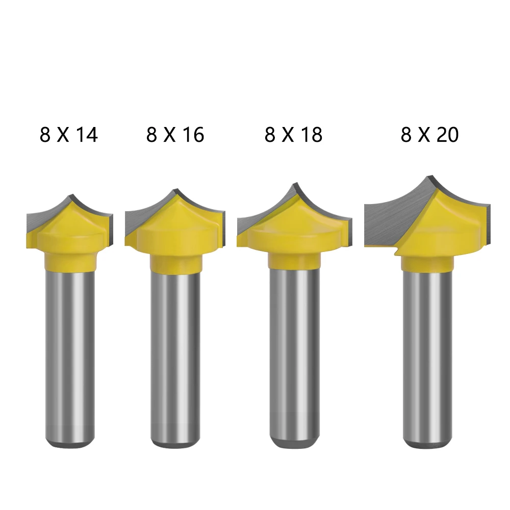 4 stks 8mm Schacht Vhm Ronde Punt Cut Ronde Neus Bits Shaker Snijders Gereedschap Houtbewerking Frees Voor hout MC02044
