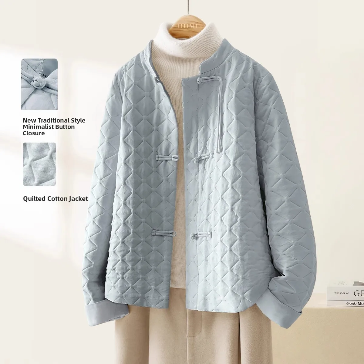 

New Chinese Style Thickened Cotton Jacket Women's Winter Warm Short Outerwear Button Design Breathable Comfortable Cotton Coat