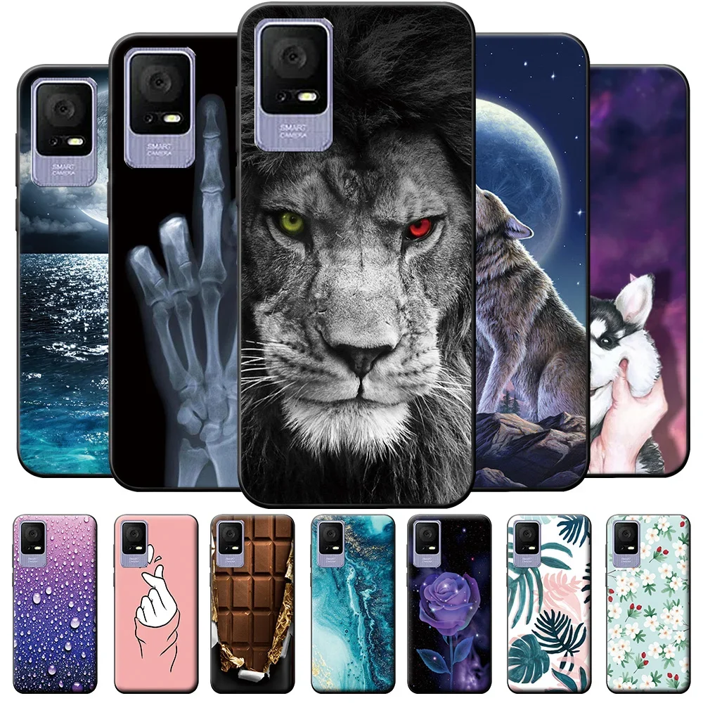 Funda trasera de silicona blanda para TCL 408, carcasa de TPU a la moda para TCL 405, TCL 406, T506D, parachoques pintado